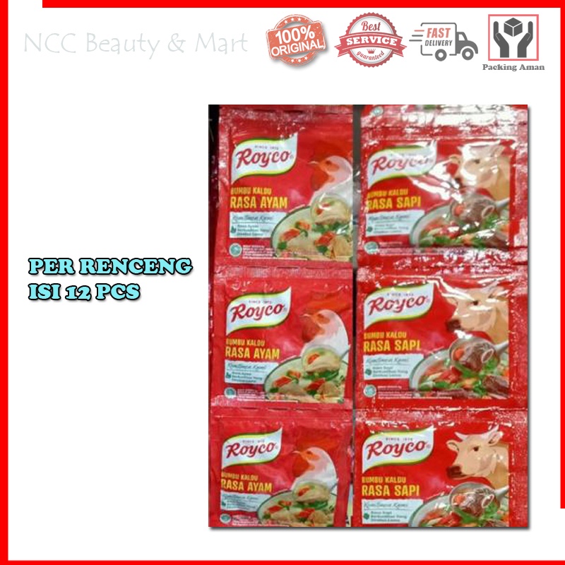 

[PER RENCENG] * NCC * Royco Bumbu Kaldu Serbaguna Rasa Sapi Ayam by Unilever Kemasan Sachet 8 gr