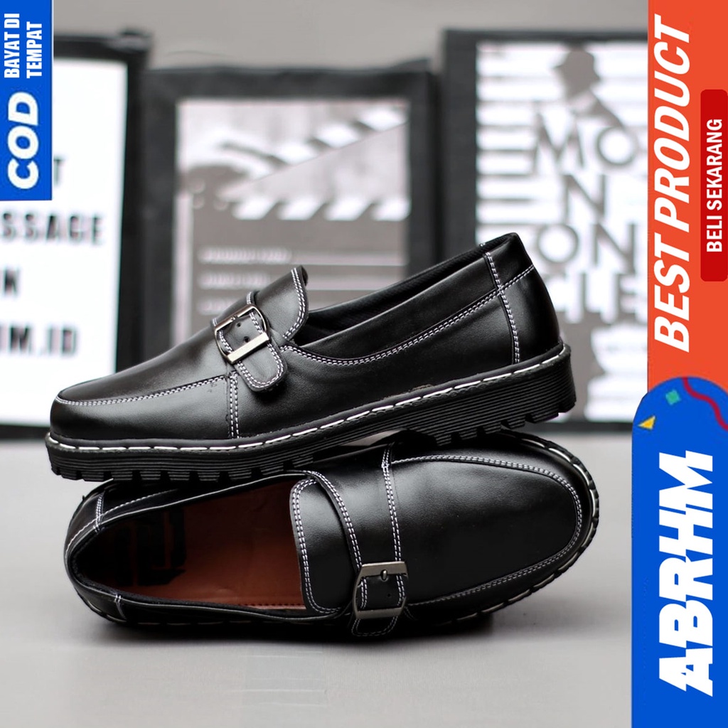 Sepatu Loafers Pria Docmart Formal Casual Pantofel Kerja Kantor Abrhm JUNIOR