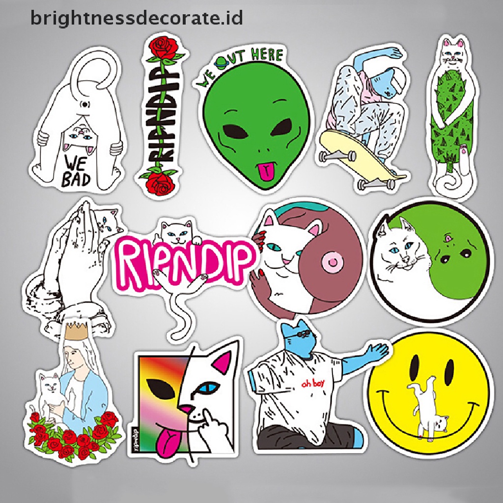 [Birth] 50pcs Stiker RIPNDIP Lucu Bom Skateboard Koper Laptop Decals [ID]