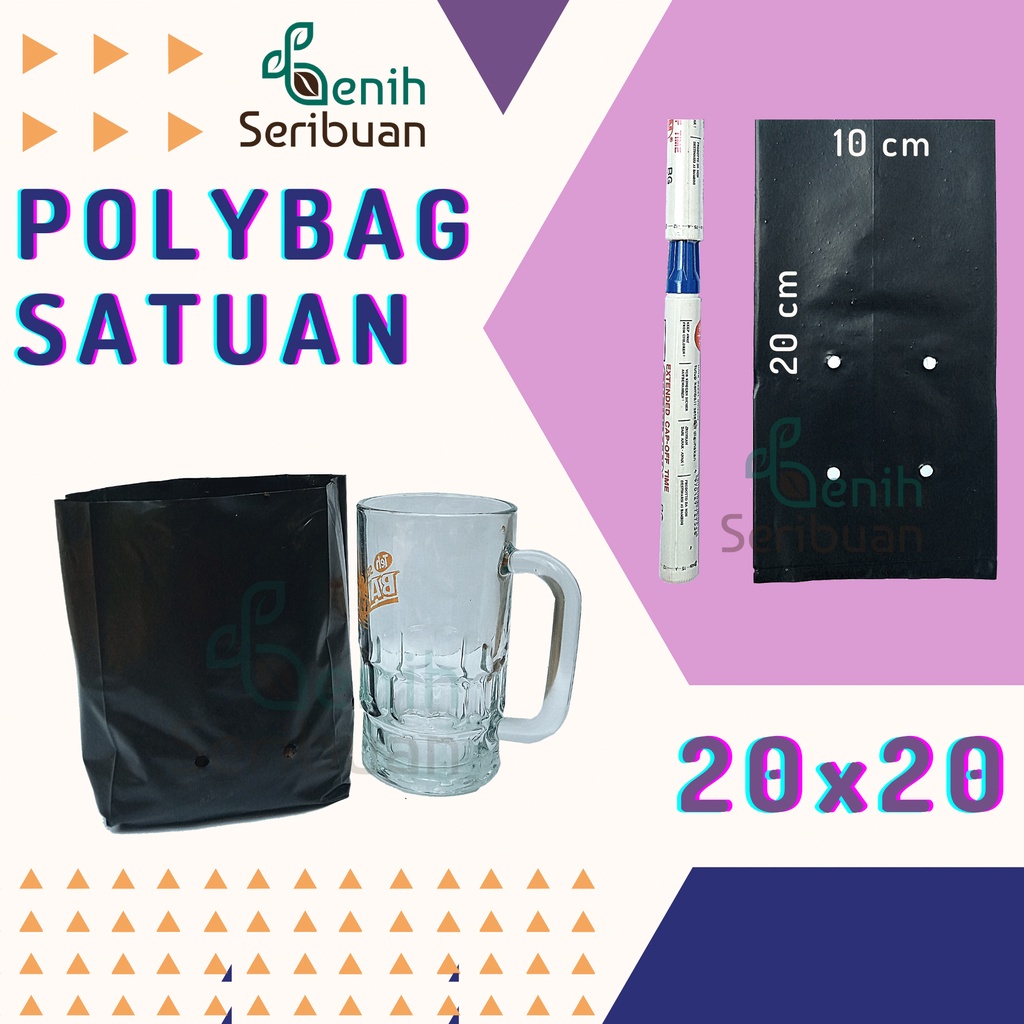 Benih Seribuan - Polybag Tanaman 20x20 Bahan Plastik Polibag Tebal