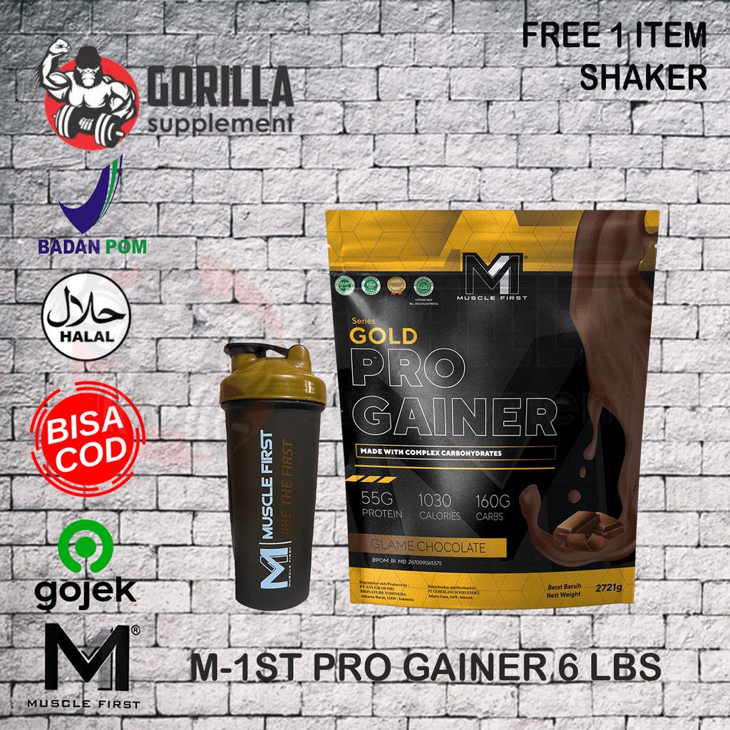 Muscle First Pro Gainer 6lbs / 2.7 kg Gold series MuscleFirst M1 Nutrion BPOM HALAL Mass Bisa COD