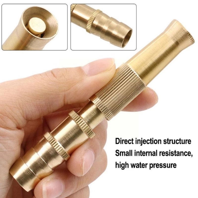 Adjustable Pistol Air Tekanan Tinggi Kuningan Hose Nozzle Pistol Air Semprot Langsung Multifungsi Untuk Cuci Mobil Taman Irigasi