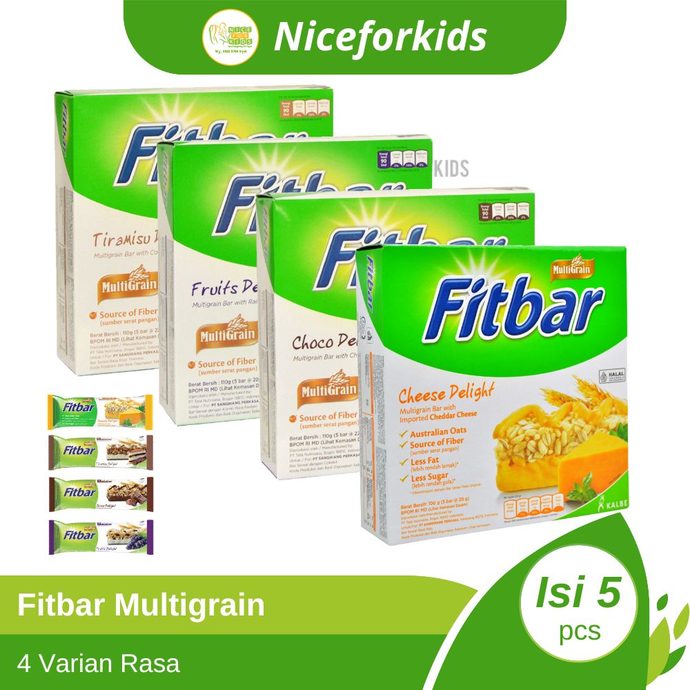 Fitbar Rasa Tiramisu Coklat Fruits Nuts / Cemilan Sehat Instan Untuk Diet 1 box isi 5 pcs