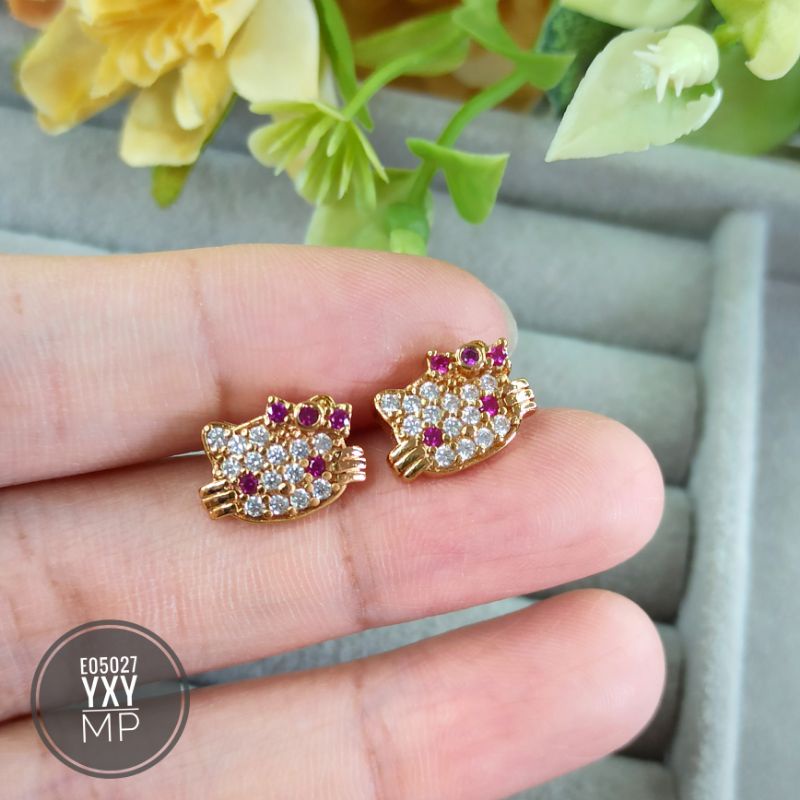 Anting yaxiya tusuk motif lucu gold E05027