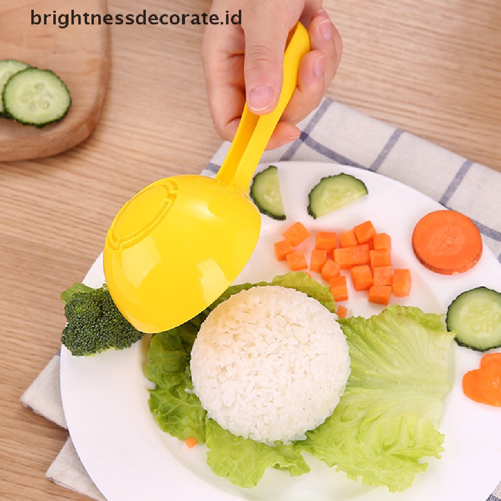 [Birth] Bahan Food Grade Portable Cetakan Sendok Nasi Kuning Setengah Lingkaran Rice Ball Mold Rice Ball Spoon Round Sushi Spoon Mold [ID]