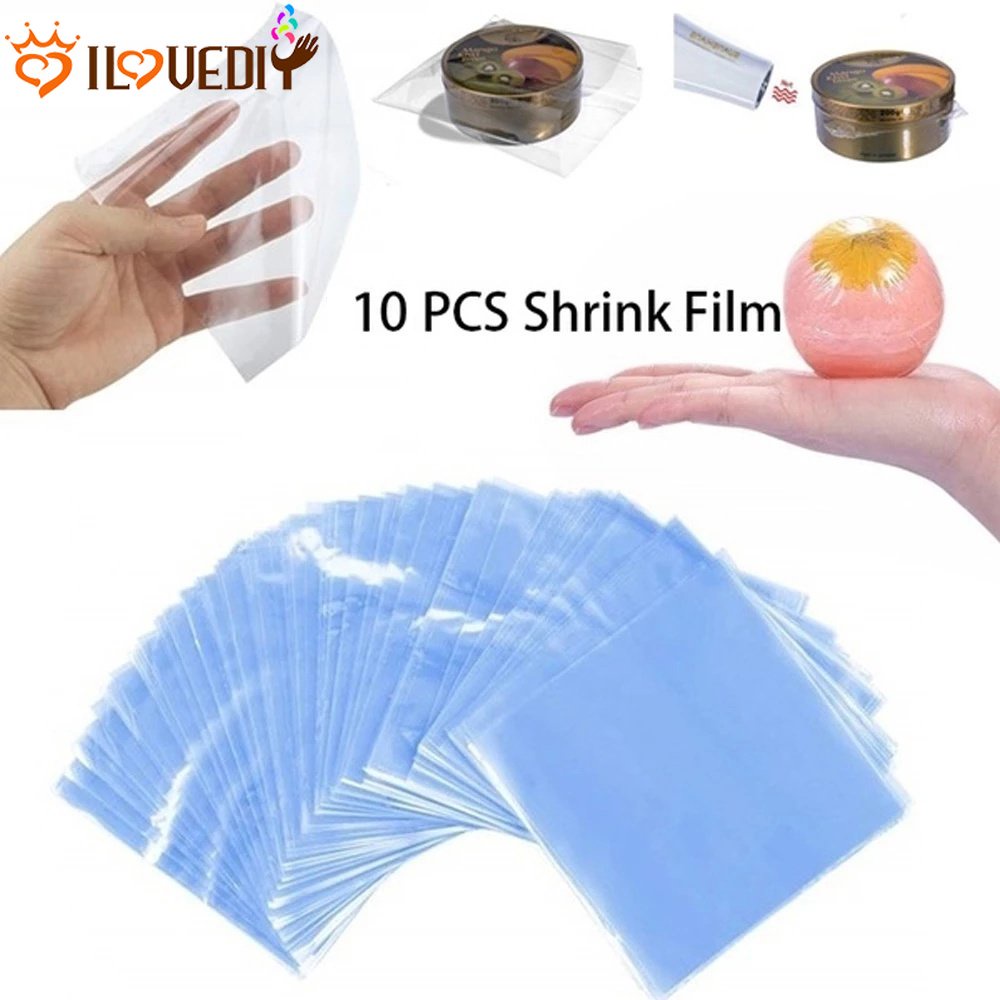 10pcs Tas Sepatu Anti Debu Waterproof PVC Heat Shrinkable Film Jewel Box Packaging Polybag Makeup Alat Tulis Packing Perlengkapan