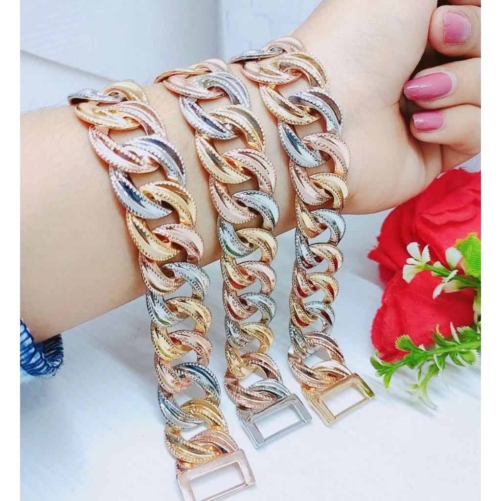 Gelang Xuping Terbaru Lapis Emas Perhiasan Wanita P12 (Lebar 19mm)