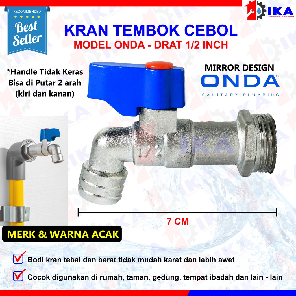 Kran Tembok MODEL Onda 1/2&quot; Body Panjang / Keran Air Babet Bukan Besi BUKAN MERK ONDA