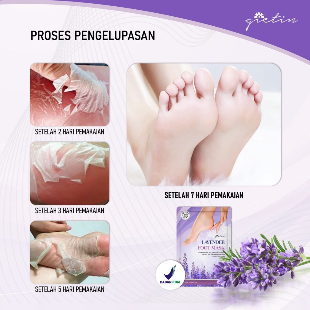 LF - Gietin Lavender Foot Mask Masker Kaki Foot Peeling Exfoliating Foot Mask