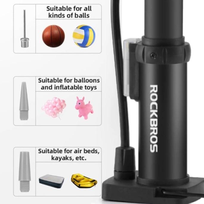 Rockbros 4522LBK Pompa Angin Kaki Motor Sepeda Mobil Hitam