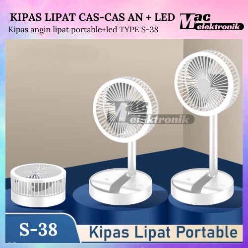 Kipas Angin Lipat Mini USB / Kipas Angin Portable USB Rechargeable / KIPAS ANGIN LED DAN CAS