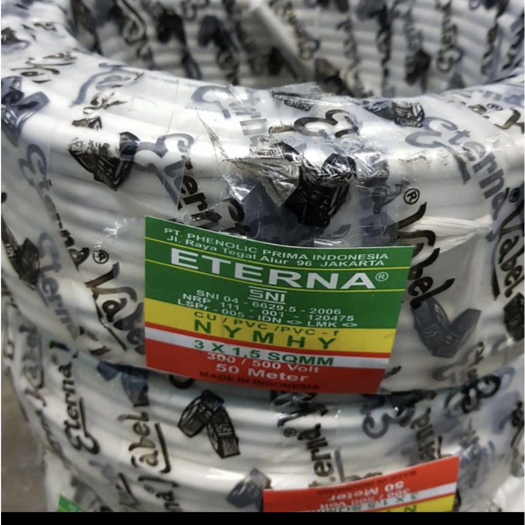 KABEL ETERNA NYMHY 3X1,5 SERABUT ISI 3 HARGA PERMETER