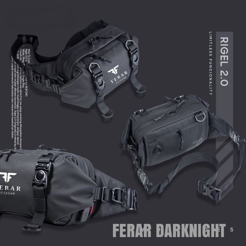 Tas waistbag / Clucth bag / Tas selempang / Tas pinggang Anti air Edition Ferar Darknight