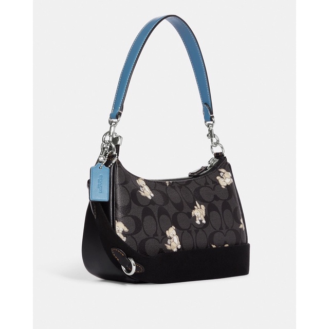 Coach Teri Shoulder Bag In Signature Canvas With Happy Dog Print (CC775)