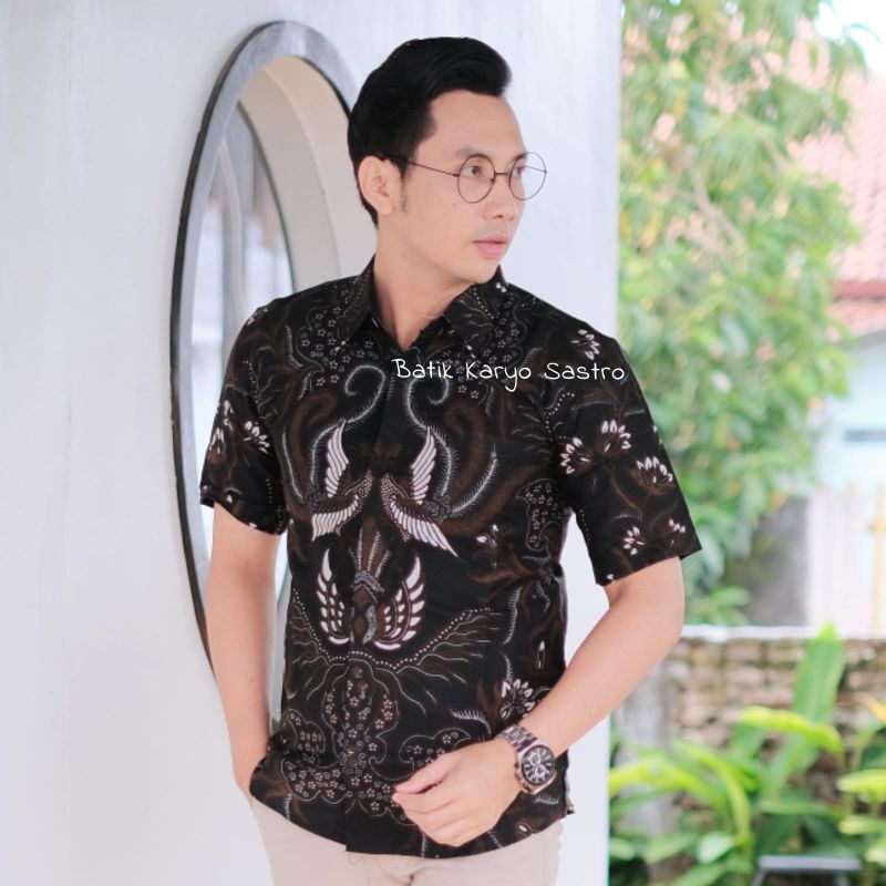 Baju Kemeja Batik Pria Lengan Pendek Premium Slimfit Katun Solo Lapis Furing