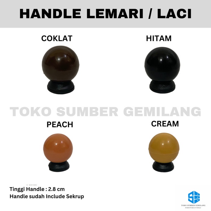 Handle Laci / Handle Bulat/ Handle Bola / Tarikan Laci/ Handle Plastik