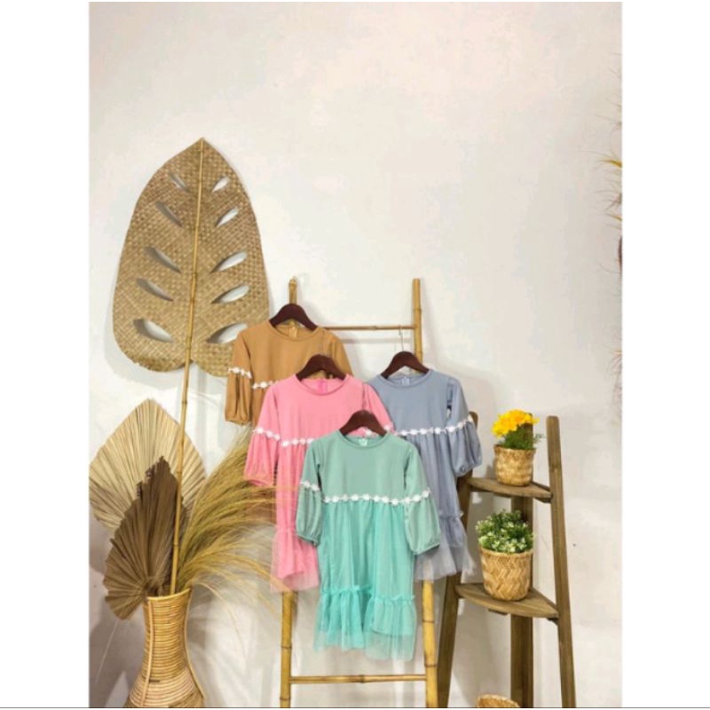 Gamis anak perempuan series Milan syari bahan jersey premium gratis hijab