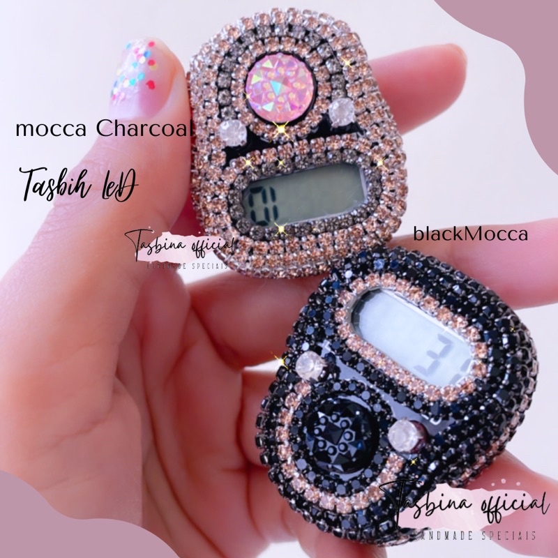 Tasbih Digital LED Swarovski Cantik Tali Kristal Custom Nama