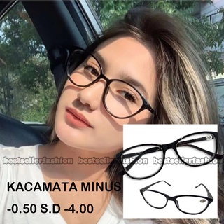 Kacamata Minus Oval (-) Trendy Korean Style Pria Wanita -0.50 ~ -4.00 Kacamata Fashion /Kacamata Baca Lensa Minus/Reading Glasses/ Kacamata Rabun Jauh