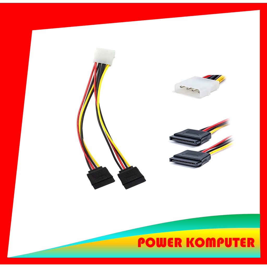 Jual Kabel Power Sata Cabang 4 Pin Ide Molex To 15 Pin 2 Sata Hard Drive Power Adapter Cable 5380