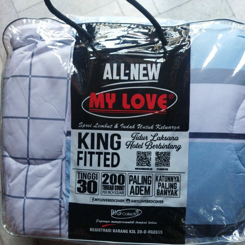 BEDCOVER All New My Love King 180x200 T30 Fitted Original Termurah
