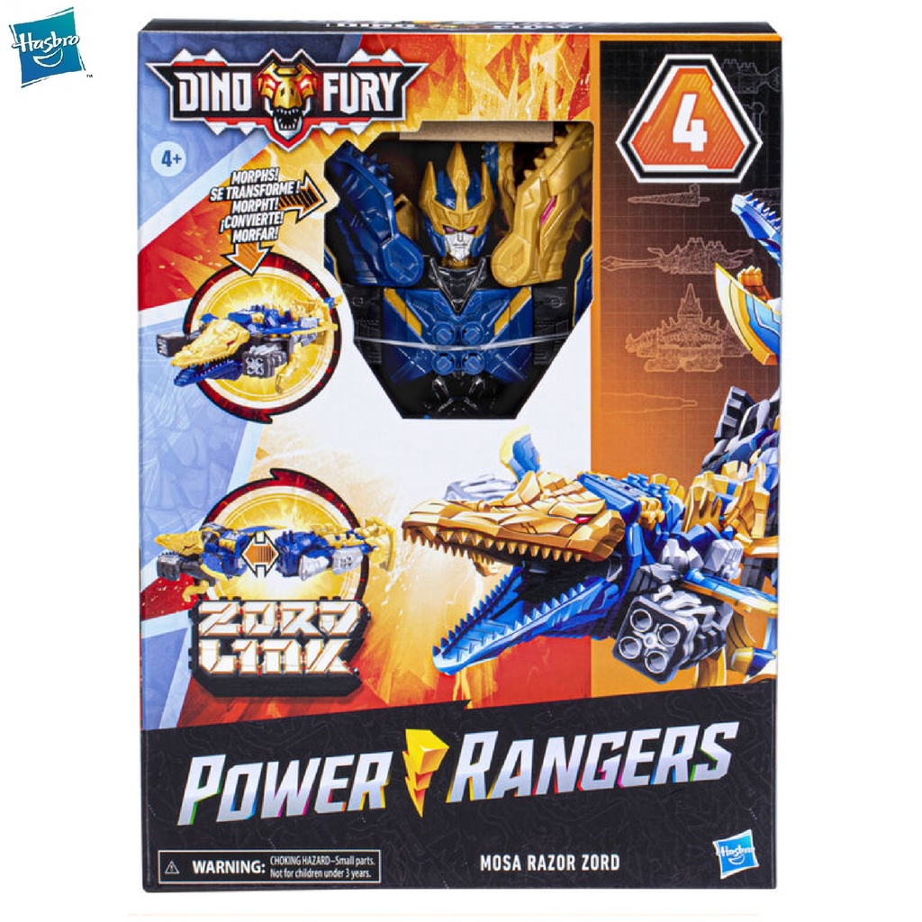 POWER RANGERS 2022 Dino Fury Mosa Razor Zord Morphing Dino Robot Figure