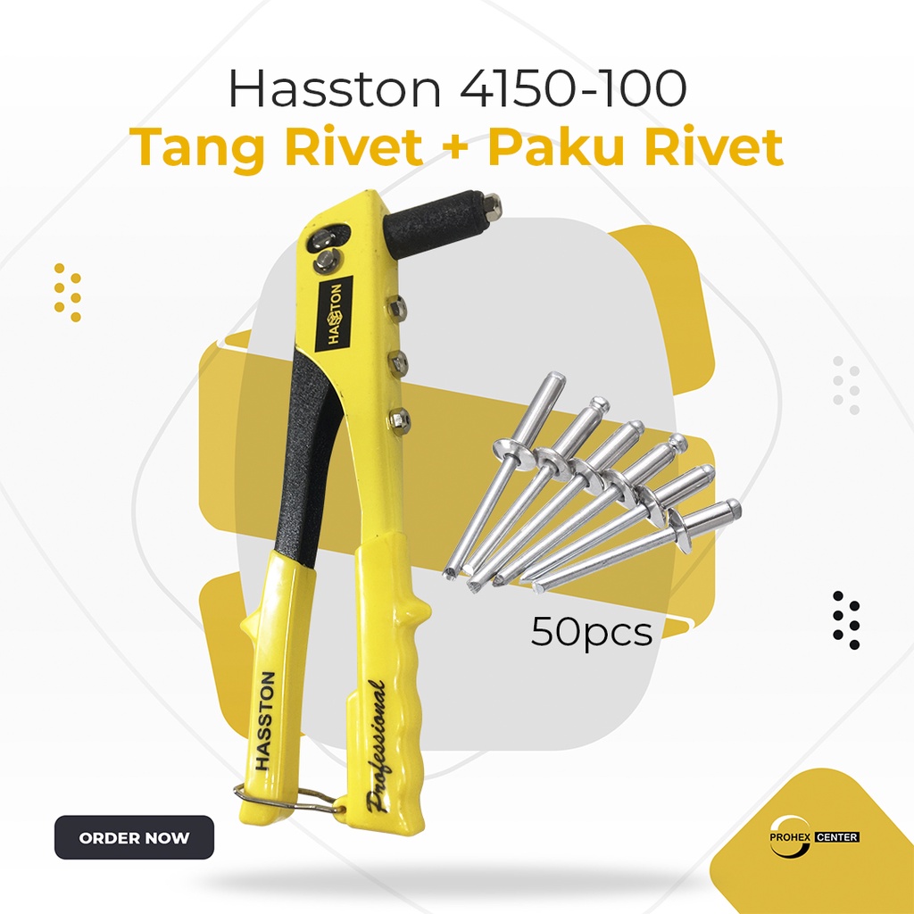PAKET KOMPLIT Tang Rivet Hasston 4150-100 + 50pcs paku rivet