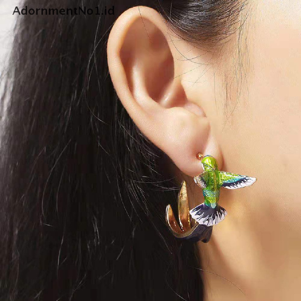 [AdornmentNo1] Fashion Gadis Anting Terbang Hummingbird Burung Anting Wanita Perhiasan Aksesoris [ID]