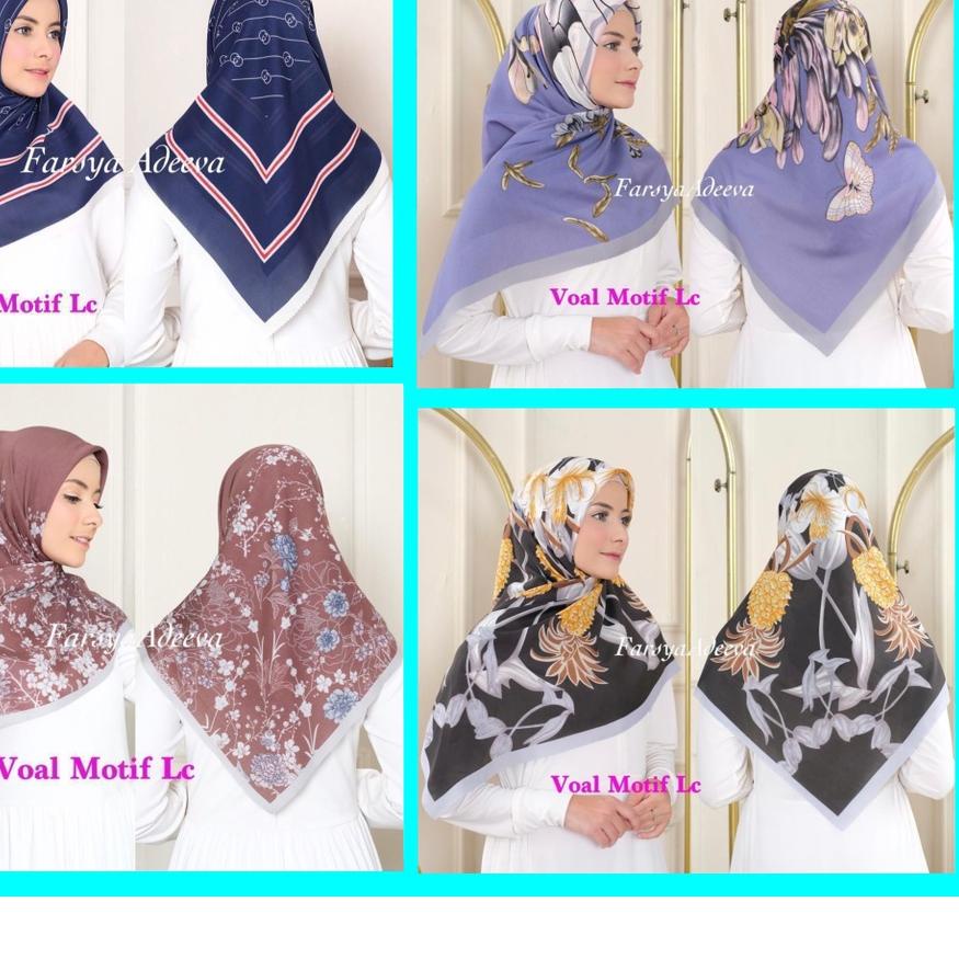 Limited | FG2 | New Hijab |Jilbab Segi Empat Standar Motif LC | Farsya Adeeva Voal Motif Standar Lc 