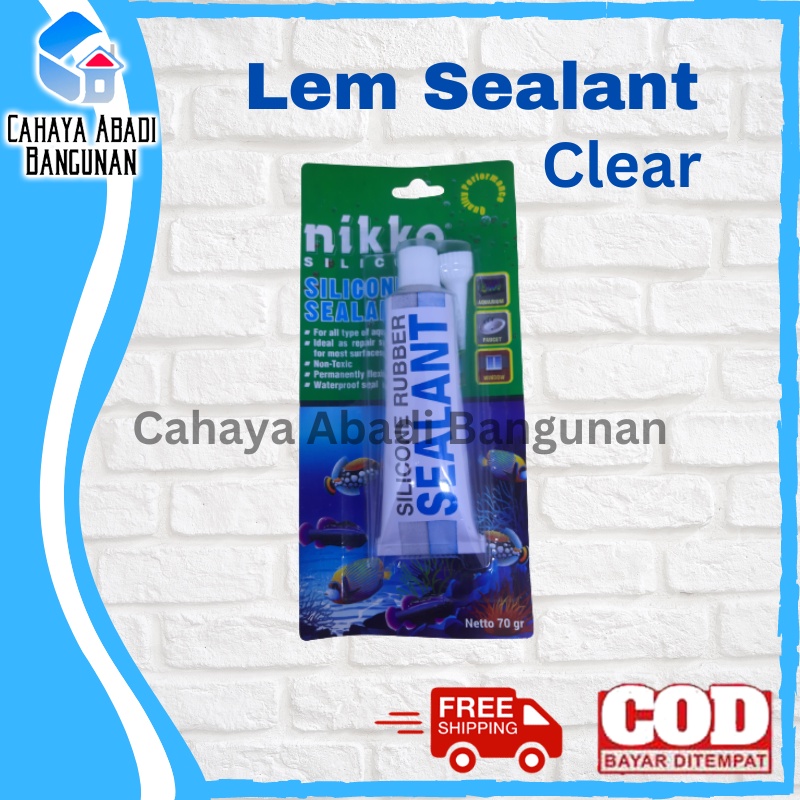 NIKKO SILICONE RUBBER SEALANT 70 GRAM - PEREKAT LEM KARET AQUARIUM