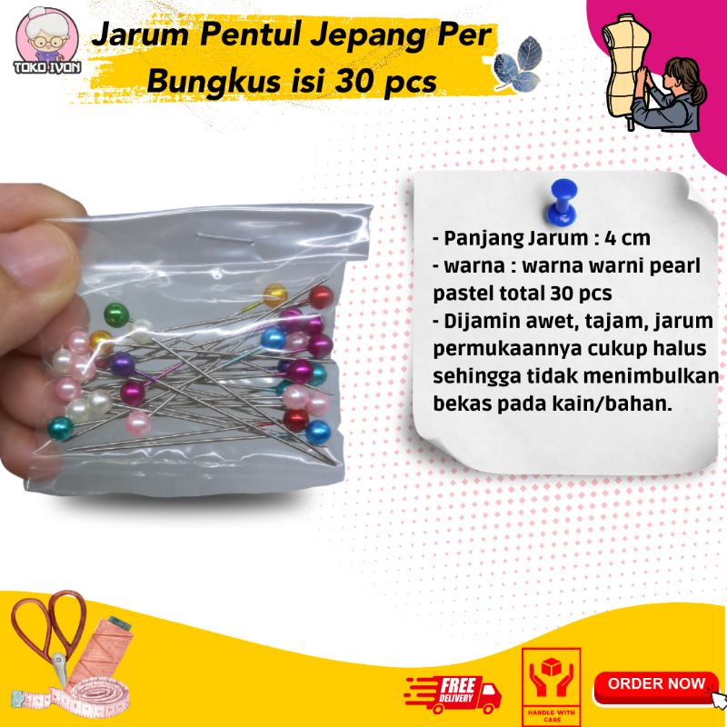 JARUM PENTUL JEPANG ORIGINAL KUALITAS SUPER BAGUS Per-Bks isi 30 pcs