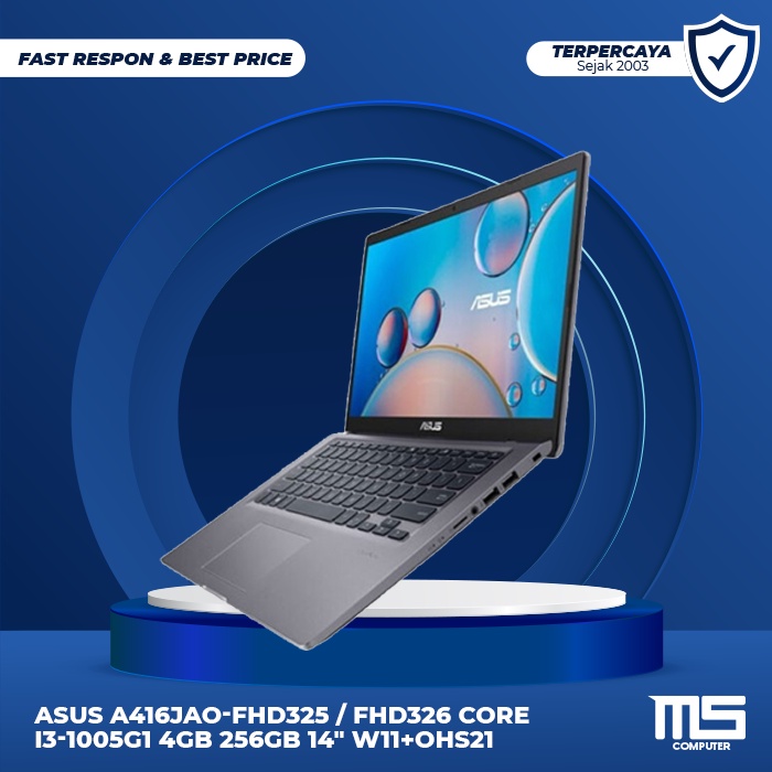 Asus A416JAO-FHD325 / FHD326 Core i3-1005G1 4GB 256GB 14" W11+OHS21