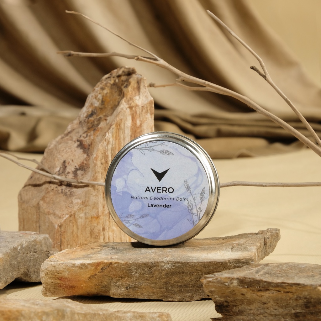 AVERO Paket Bundle 2 G - Solid Deodoran Ketiak Alami Tanpa Alkohol, Alumunium & Pengawet  & Penyegar Mulut-Lavender