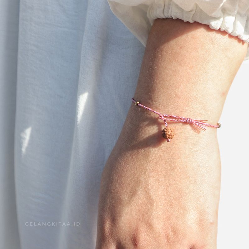 Gelang Tali Simple Vintage Model Kancing biji Jenitri Rudraksa Mote Glass Gelang Wanita Simple