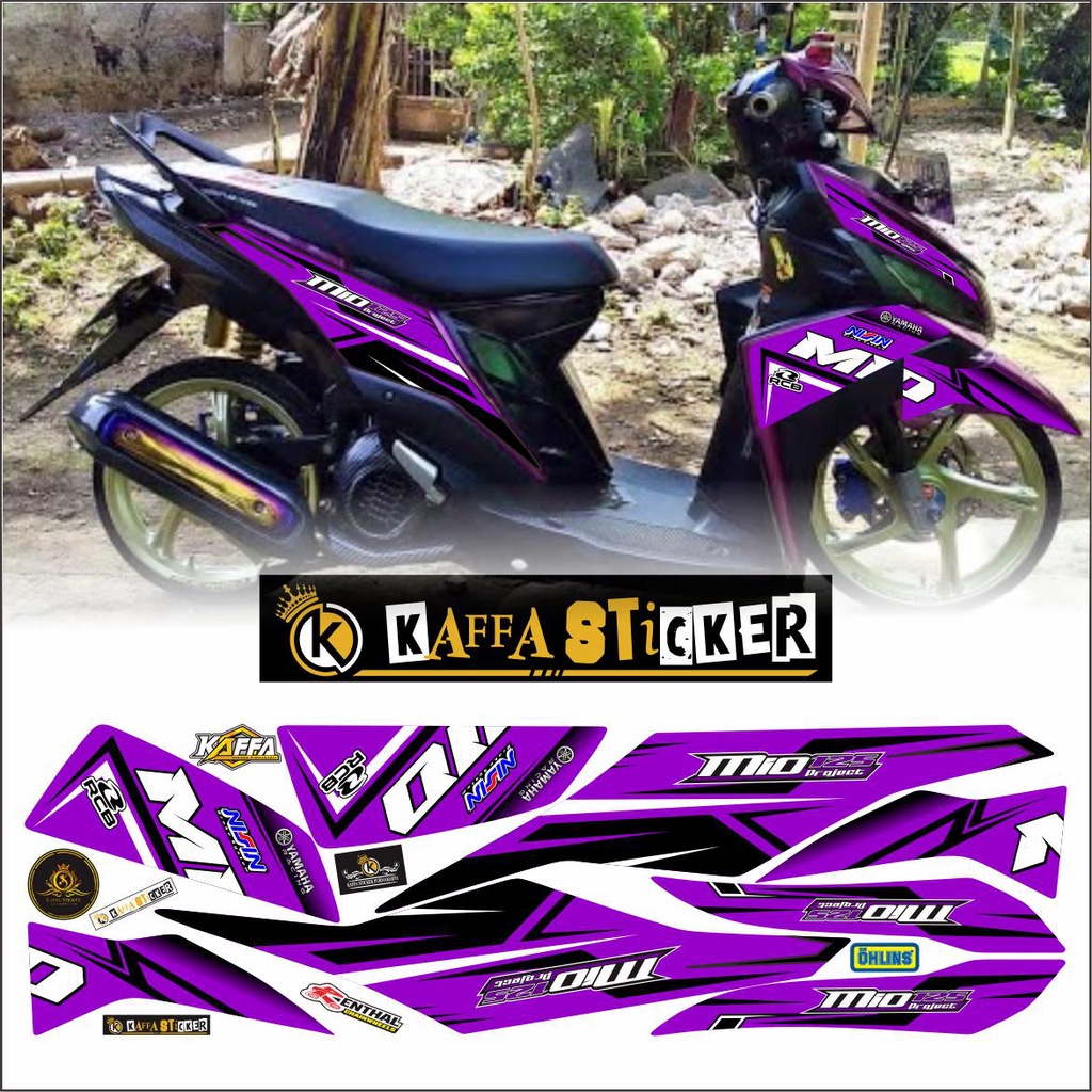 Stiker Mio M3/Z Decal Striping Mio M3/Z Premium Racing Variasi List Ungu