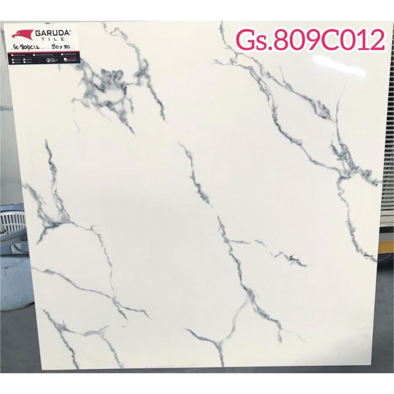 GRANIT MURAH 80X80 GARUDA CARARRA WHITE