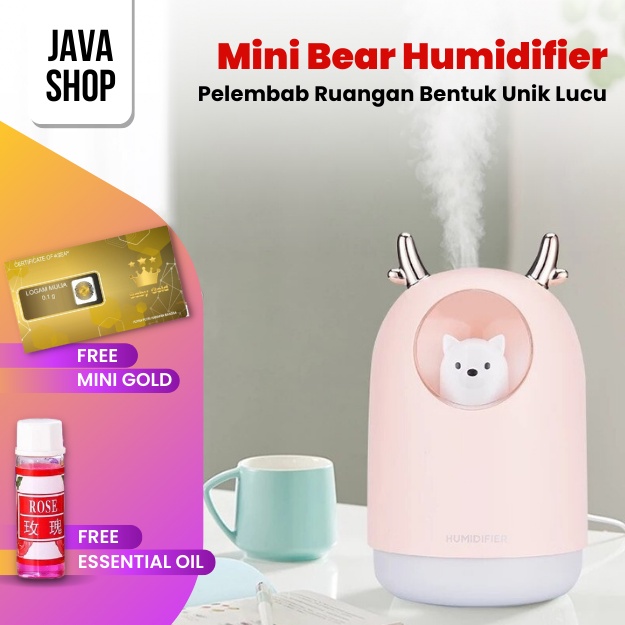 JAVASHOP Humidifier Ultrasonic Aromaterapi Bonus Baby Gold