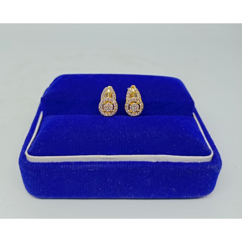 anting model jepit bunny mp-perak asli silver 925 lapis emas-perhiasan fashion wanita terbaru