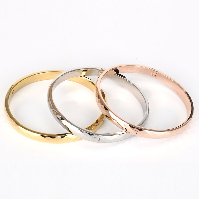 Bangle bulat diameter 55mm Bulat Titanium Korea Style Wanita Anti Karat