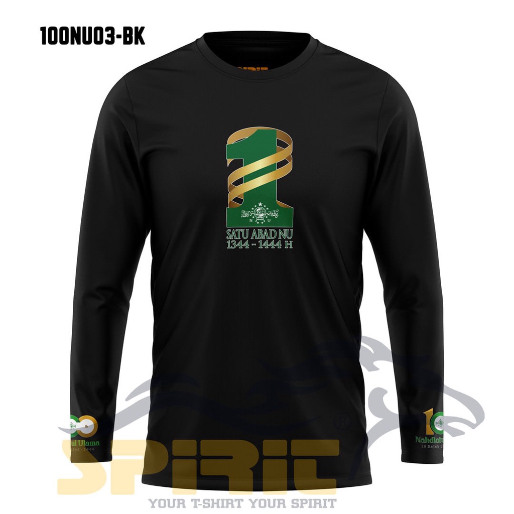 kaos 1 abad nahdatul ulama logo resmi lengan panjang  baju nu 1 abad katun premium big size jumbo