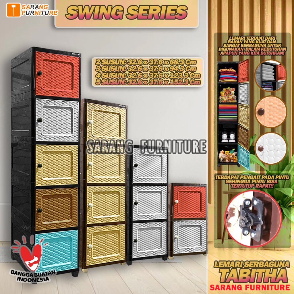 Lemari Plastik Serbaguna Tabitha LOKI LOKER KITA SINGLE CABINET LOKI 1 TOWER Lemari Pakaian Serbaguna lemari SWING LOKI TABITHA