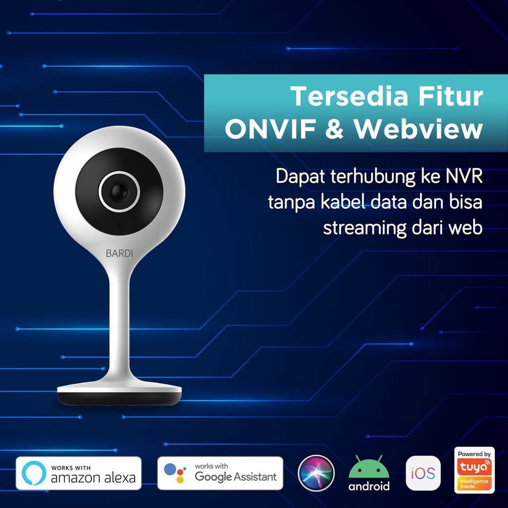 Bardi CCTV Pintar Wifi Smart Bardi IP Camera indoor 1080p HD Infrared IDR-IPC-STC Stay STC Audio 2 Arah