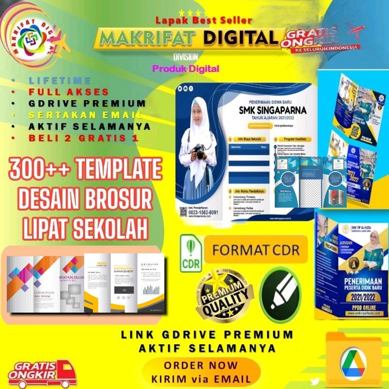 Jual 300++ TEMPLATE CDR DESAIN BROSUR LIPAT SEKOLAH MODERN UMKM BISNIS ...