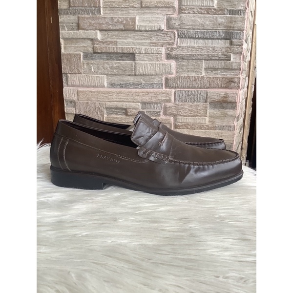 PSPGN.CO | ORIGINAL BRANDED PLAYBOY PHM3207CF SEPATU KULIT PRIA OXFORD PANTOFEL SLIP ON FORMAL 43