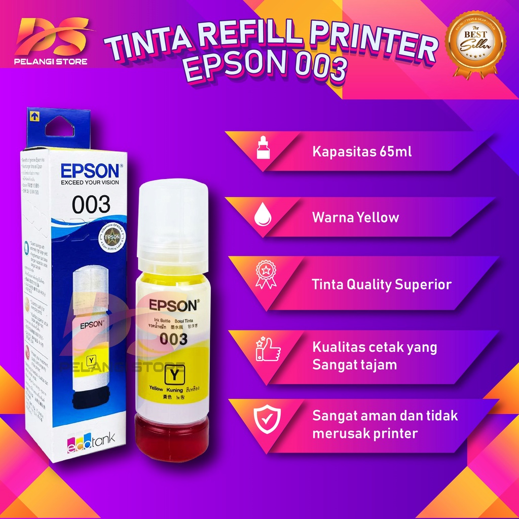 1 SET 4 PCS Tinta Epson 003 Premium Tinta Printer L1110 L3101 L3110 L3150 L5190 L3100