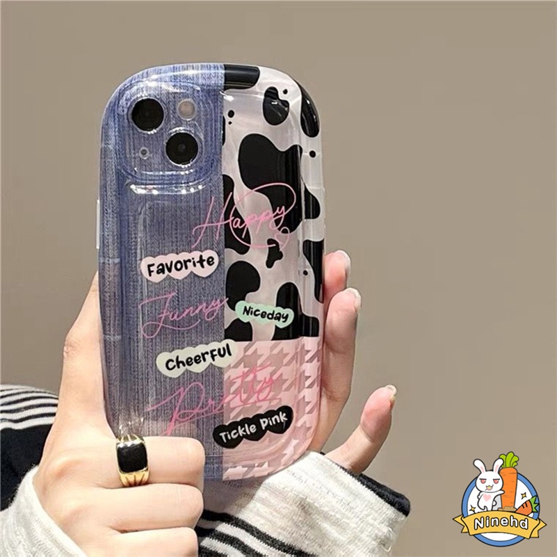 Soft Case Pelindung Motif Puzzle Denim Susu Tahan Banting Untuk iPhone 14 13 12 11 Pro Max X Xr Xs Max 8 7 6 6s Plus SE 2020