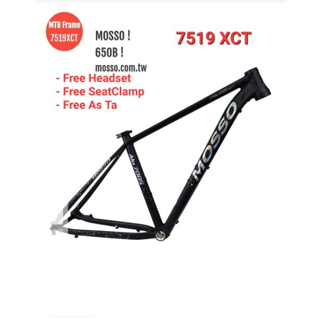 Frame MTB MOSSO 7519XCT rangka sepeda MTB moso 7519 xct Material Bahan Alloy Alumunium Superlite Diameter roda 27.5 inch