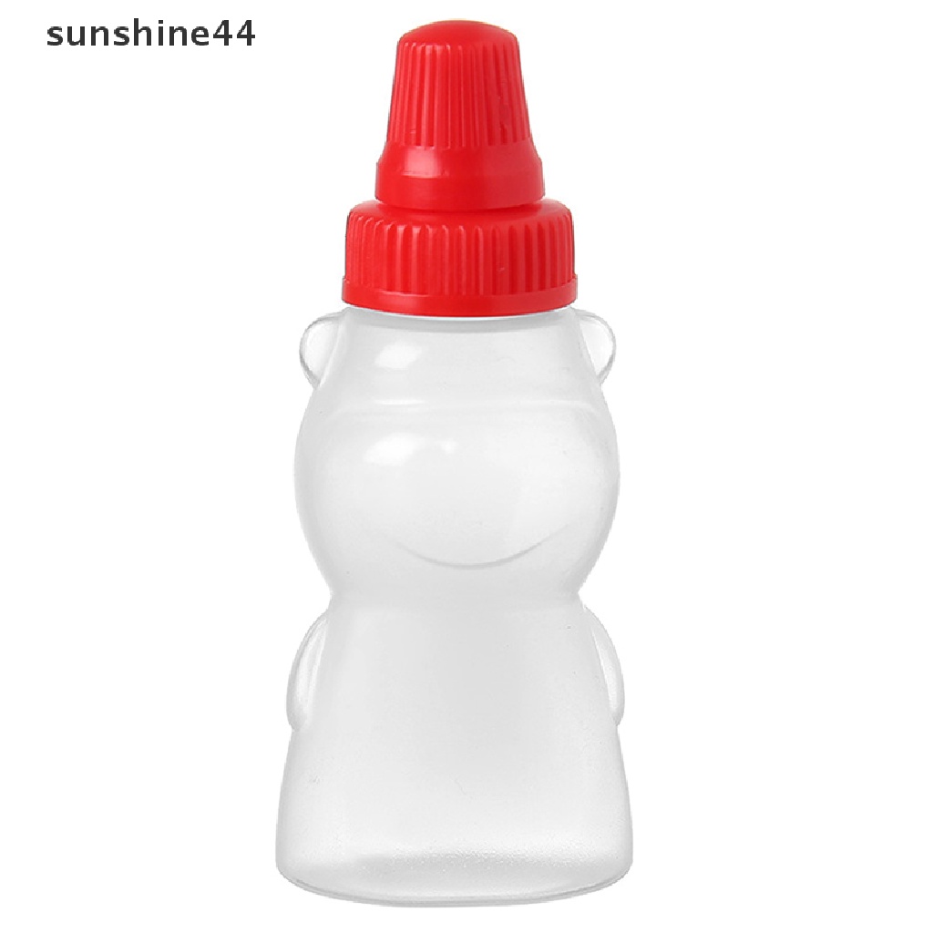 Sunshine 2Pcs/Pack Botol Bumbu Beruang Mini Wadah Saus Salad Kecap Portable.