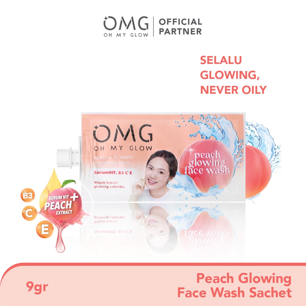 Girlsneed77 COD OMG OH MY GLOW Peach Glowing Face Wash Sachet 9 gram