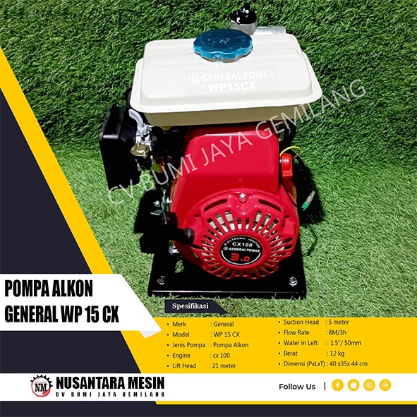 MESIN POMPA AIR SAWAH 1.5 INCH GENERAL WP 15 CX